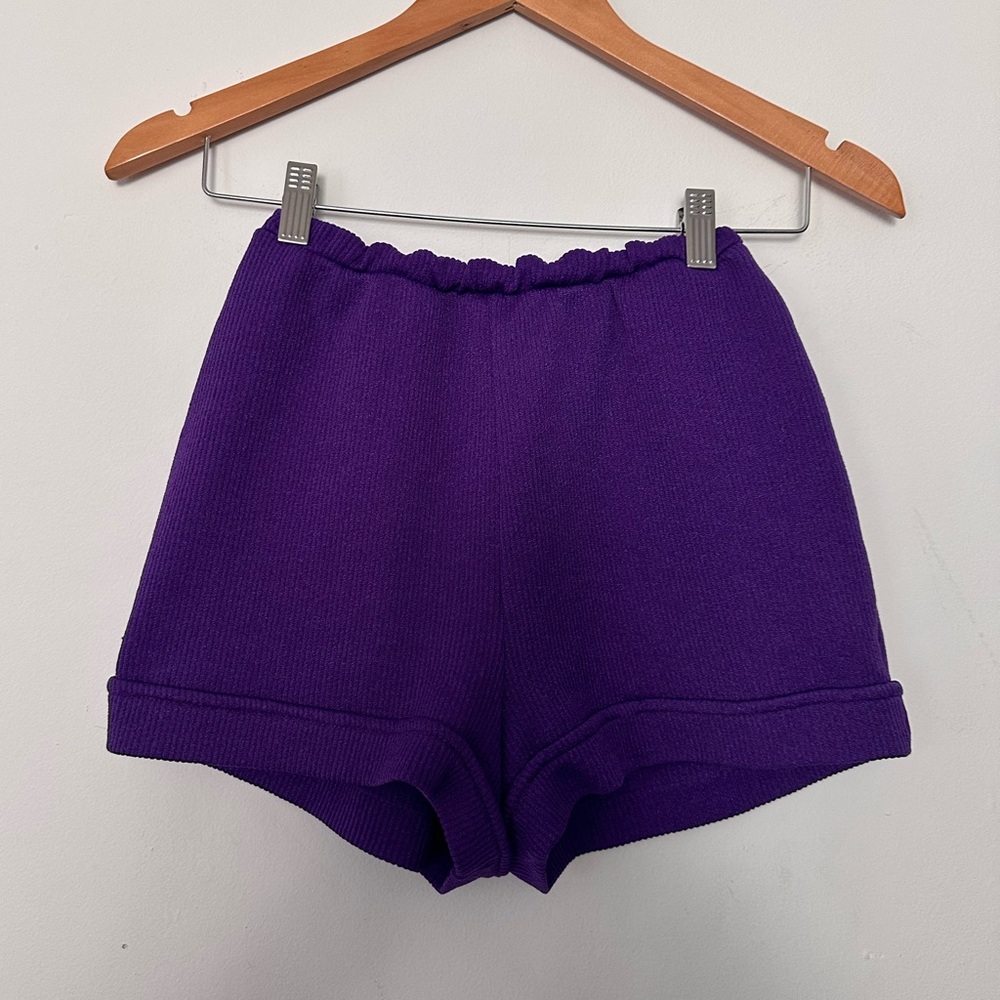 Vintage Ribbed purple athletic dolphin high waist hot shorts